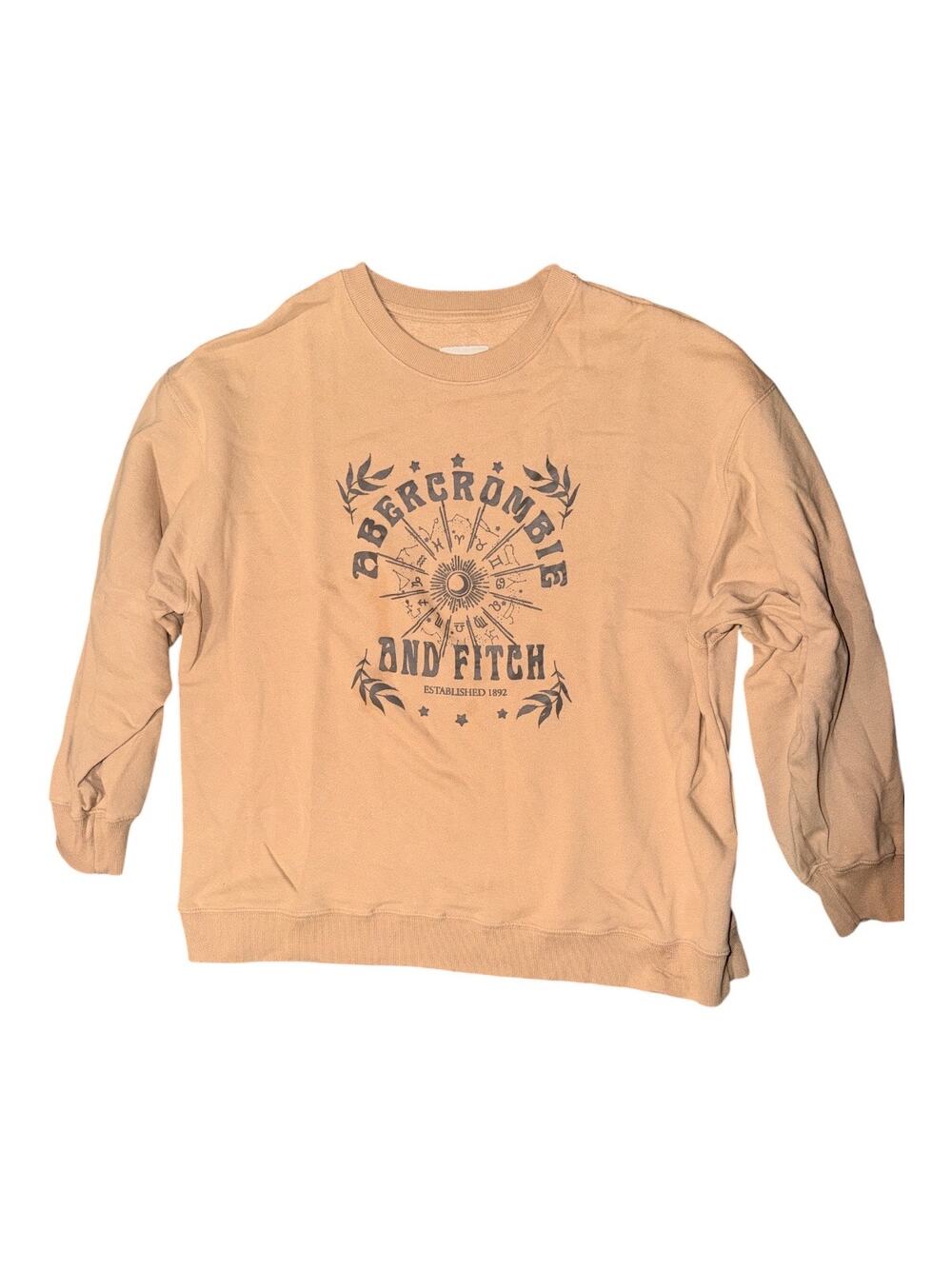 Abercrombie & Fitch Men’s Large Tan Astrological Crewneck Sweatshirt